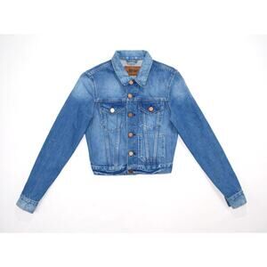 ACNE STUDIOS Sweden Vintage Milk Denim Jean Cropped Jacket SSENSE S XS $540